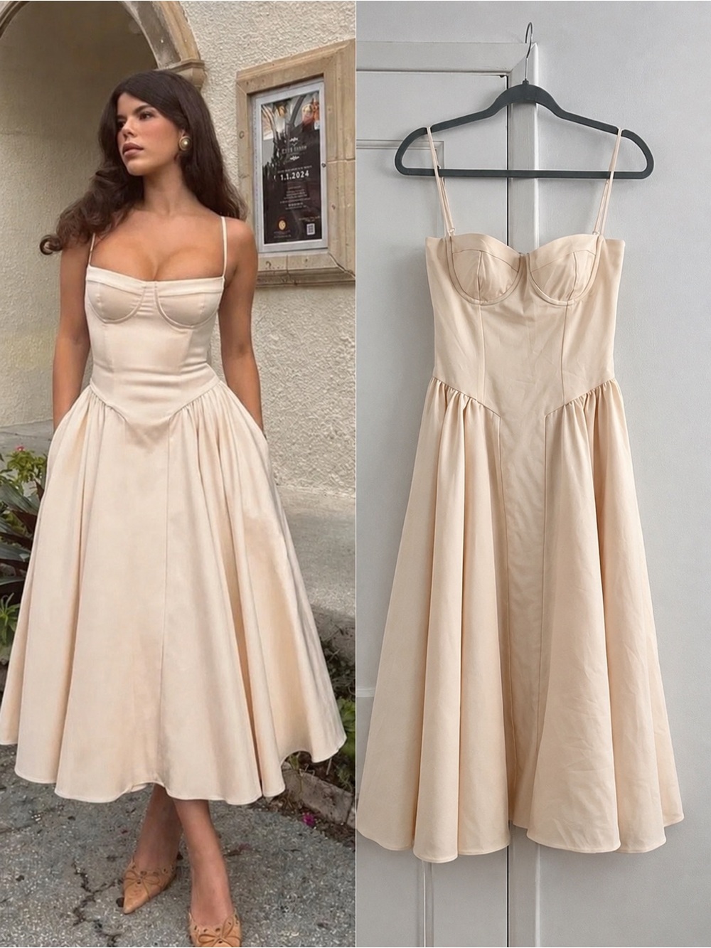 House of CB Samaria Vintage Cream Corset Sundress, S